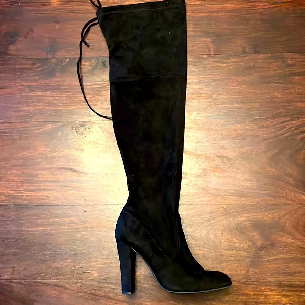 Steve Madden over the knee synthetic suede boot size 9 black